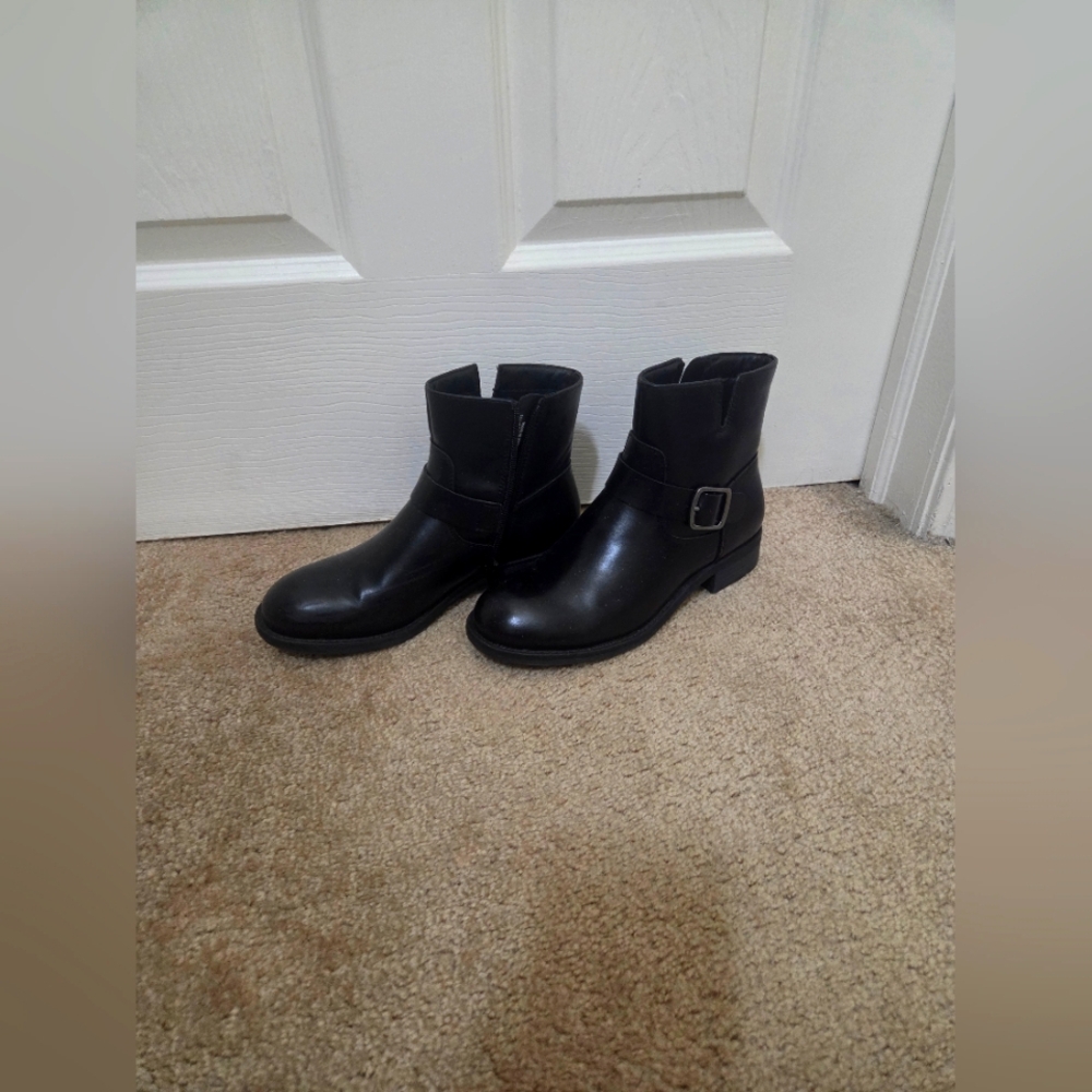 Black Ankle Boots with Buckle